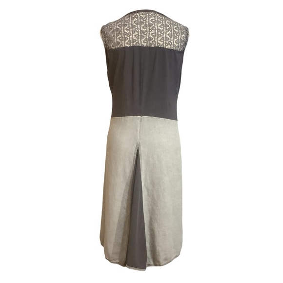 ANGELS NEVER DIE DENIM PATCHWORK/ LACE/ SLEEVELESS/ V-NECK MIDI DRESS/ Size 3 - Picture 3 of 11